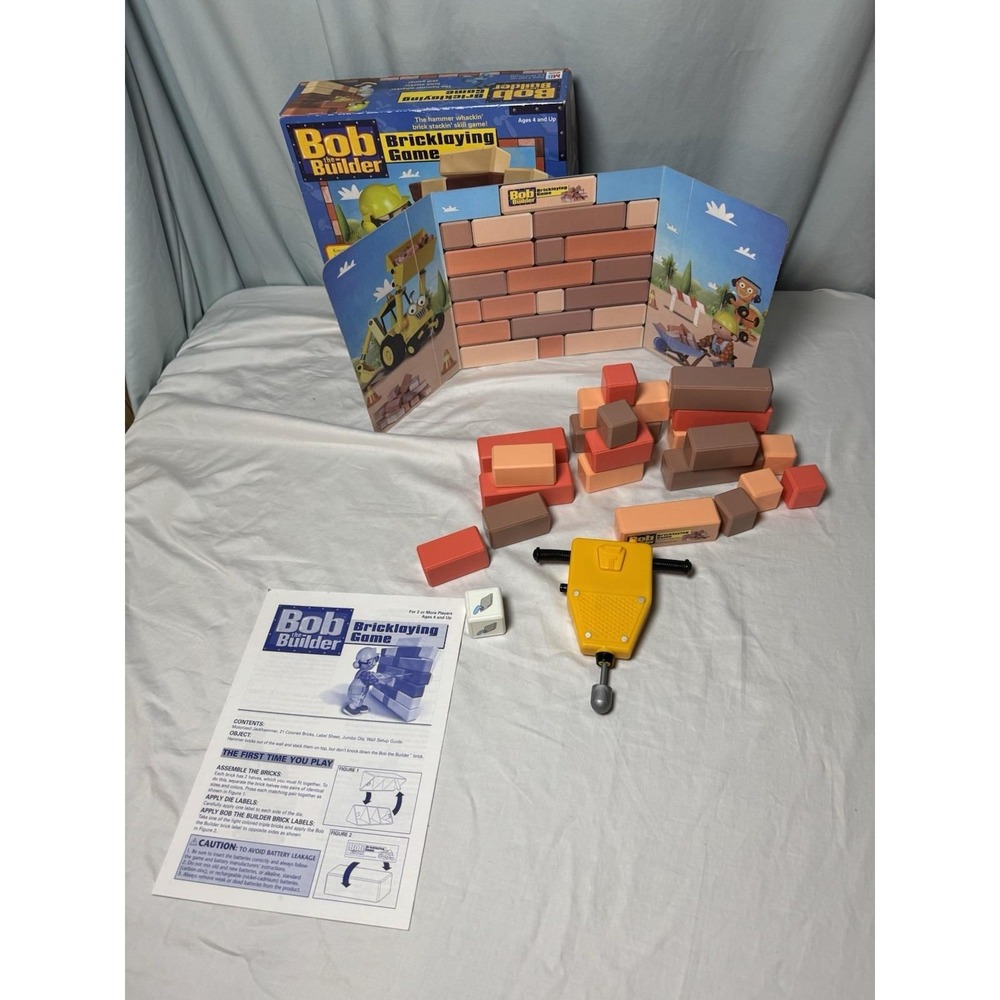 Bob The Builder Bricklaying Game Vintage 2002 Hasbro Complete Damaged Hammer